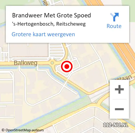 Locatie op kaart van de 112 melding: Brandweer Met Grote Spoed Naar 's-Hertogenbosch, Reitscheweg op 8 oktober 2022 18:07