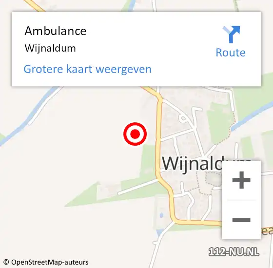 Locatie op kaart van de 112 melding: Ambulance Wijnaldum op 8 oktober 2022 23:21