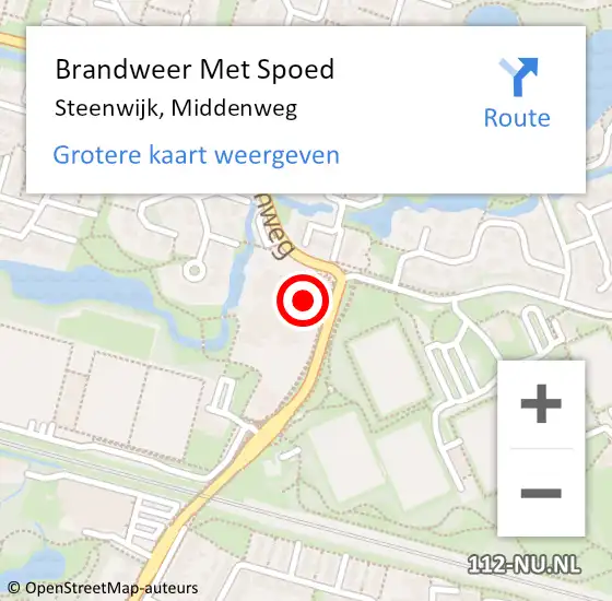 Locatie op kaart van de 112 melding: Brandweer Met Spoed Naar Steenwijk, Middenweg op 9 oktober 2022 15:55