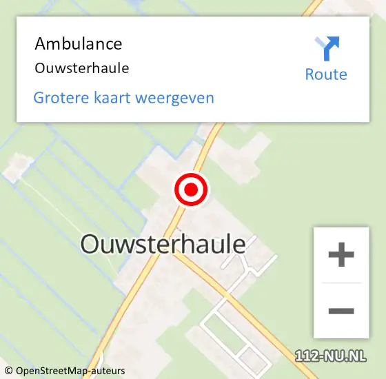 Locatie op kaart van de 112 melding: Ambulance Ouwsterhaule op 9 oktober 2022 16:49
