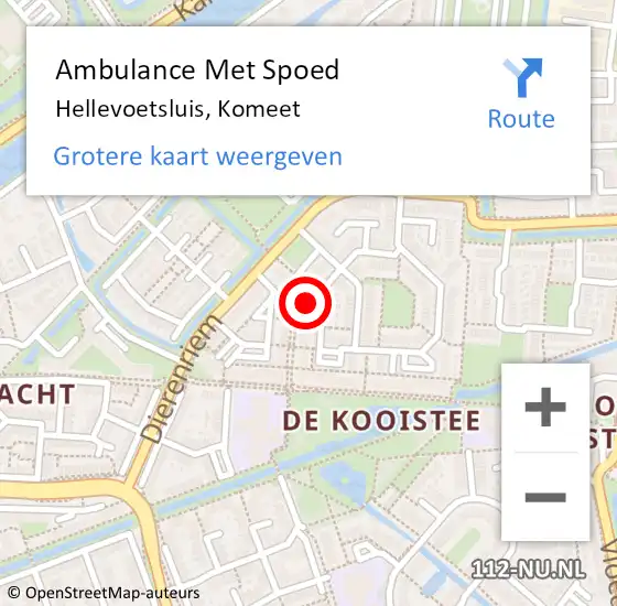 Locatie op kaart van de 112 melding: Ambulance Met Spoed Naar Hellevoetsluis, Komeet op 9 oktober 2022 19:10