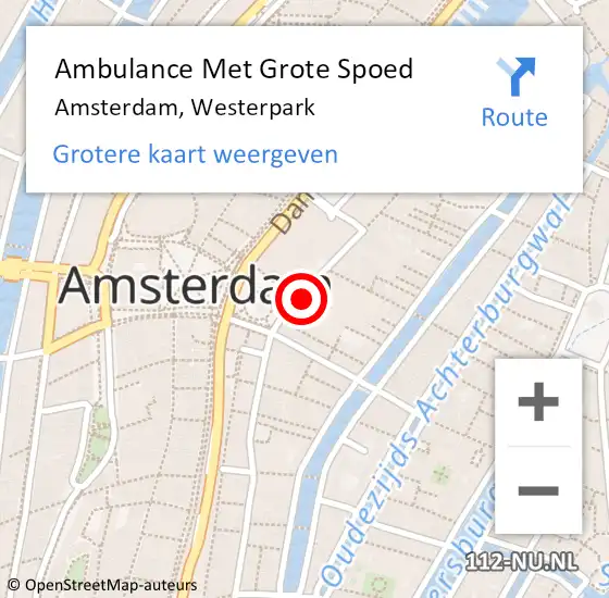 Locatie op kaart van de 112 melding: Ambulance Met Grote Spoed Naar Amsterdam, Weteringschans op 31 juli 2014 23:28