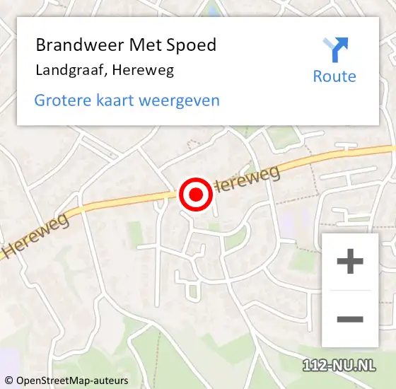 Locatie op kaart van de 112 melding: Brandweer Met Spoed Naar Landgraaf, Hereweg op 9 oktober 2022 20:28