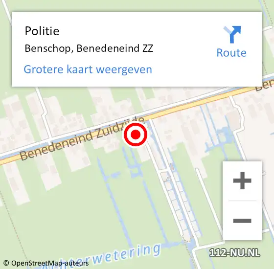 Locatie op kaart van de 112 melding: Politie Benschop, Benedeneind ZZ op 9 oktober 2022 23:04