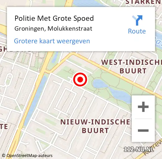 Locatie op kaart van de 112 melding: Politie Met Grote Spoed Naar Groningen, Molukkenstraat op 10 oktober 2022 08:19