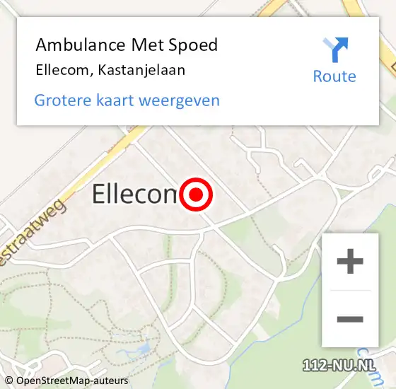 Locatie op kaart van de 112 melding: Ambulance Met Spoed Naar Ellecom, Kastanjelaan op 10 oktober 2022 09:33