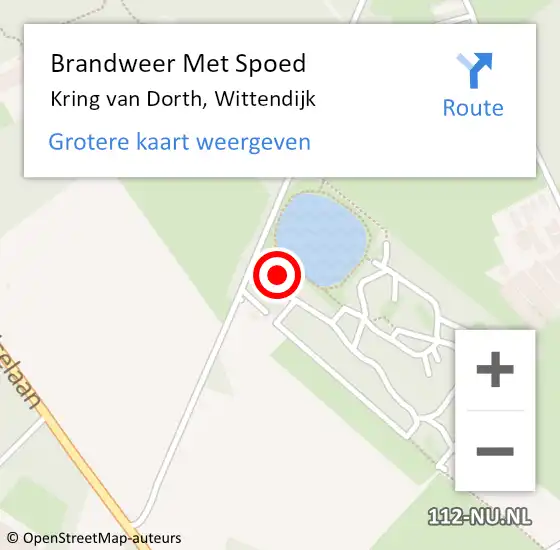 Locatie op kaart van de 112 melding: Brandweer Met Spoed Naar Kring van Dorth, Wittendijk op 10 oktober 2022 19:40