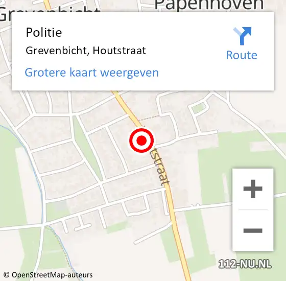 Locatie op kaart van de 112 melding: Politie Grevenbicht, Houtstraat op 11 oktober 2022 21:27