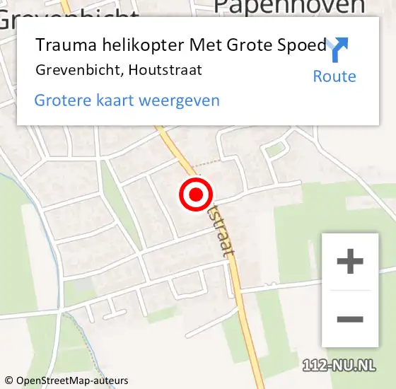 Locatie op kaart van de 112 melding: Trauma helikopter Met Grote Spoed Naar Grevenbicht, Houtstraat op 11 oktober 2022 21:28