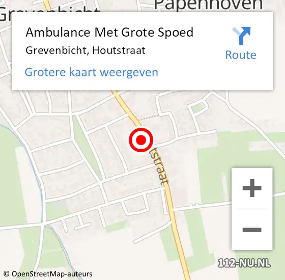 Locatie op kaart van de 112 melding: Ambulance Met Grote Spoed Naar Grevenbicht, Houtstraat op 11 oktober 2022 21:28