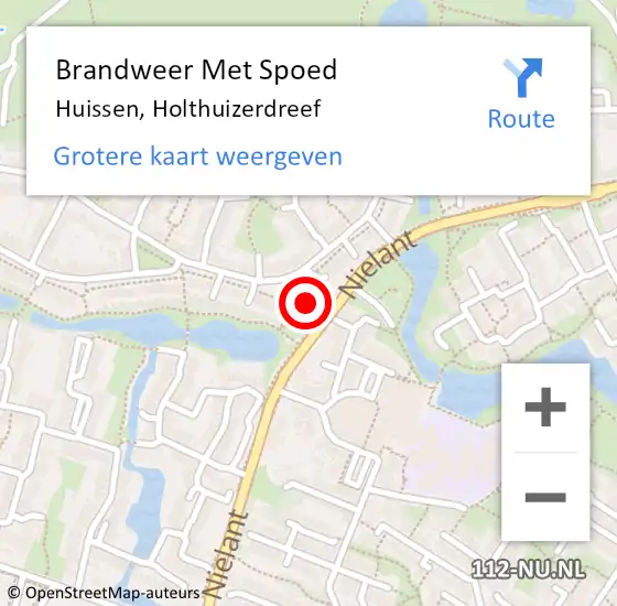 Locatie op kaart van de 112 melding: Brandweer Met Spoed Naar Huissen, Holthuizerdreef op 11 oktober 2022 22:55