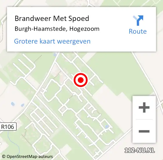Locatie op kaart van de 112 melding: Brandweer Met Spoed Naar Burgh-Haamstede, Hogezoom op 12 oktober 2022 08:55