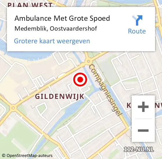 Locatie op kaart van de 112 melding: Ambulance Met Grote Spoed Naar Medemblik, Oostvaardershof op 12 oktober 2022 13:13