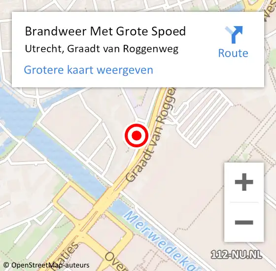 Locatie op kaart van de 112 melding: Brandweer Met Grote Spoed Naar Utrecht, Graadt van Roggenweg op 12 oktober 2022 19:01