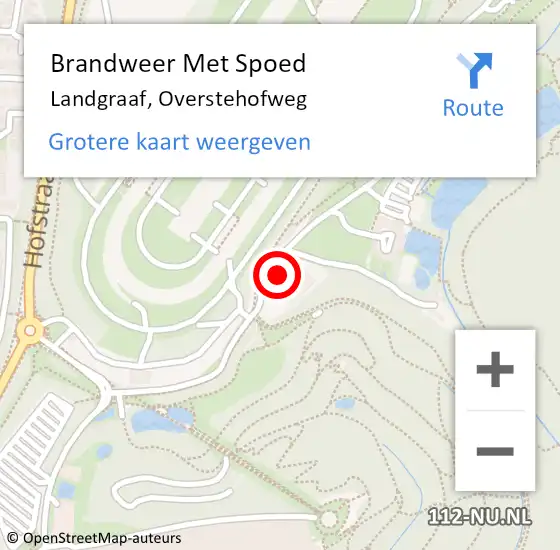 Locatie op kaart van de 112 melding: Brandweer Met Spoed Naar Landgraaf, Overstehofweg op 12 oktober 2022 23:38