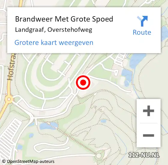 Locatie op kaart van de 112 melding: Brandweer Met Grote Spoed Naar Landgraaf, Overstehofweg op 12 oktober 2022 23:44