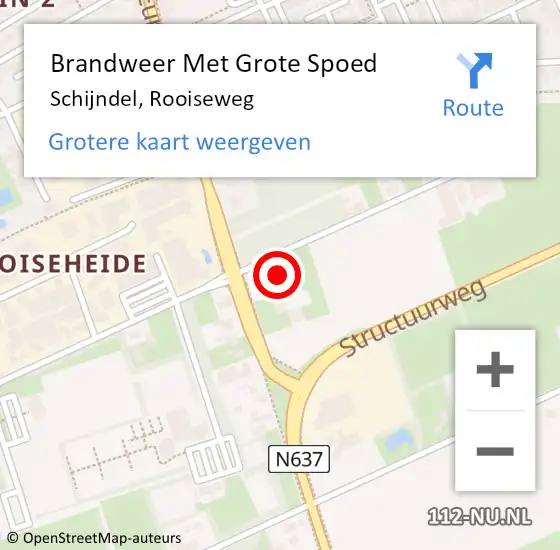 Locatie op kaart van de 112 melding: Brandweer Met Grote Spoed Naar Schijndel, Rooiseweg op 13 oktober 2022 12:37
