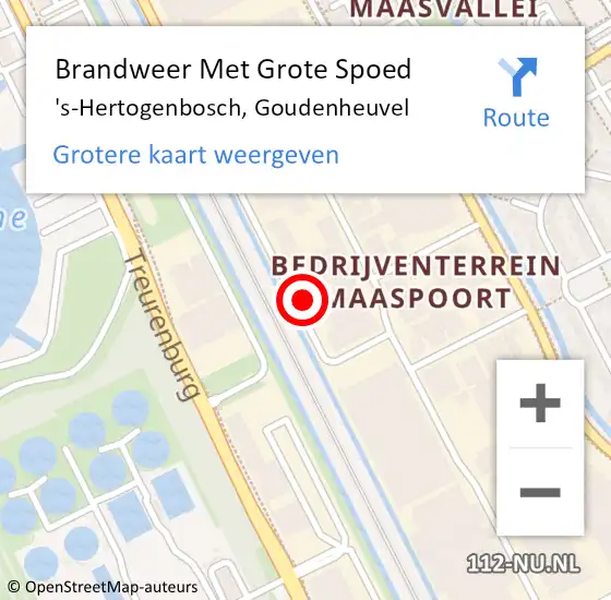 Locatie op kaart van de 112 melding: Brandweer Met Grote Spoed Naar 's-Hertogenbosch, Goudenheuvel op 13 oktober 2022 13:42