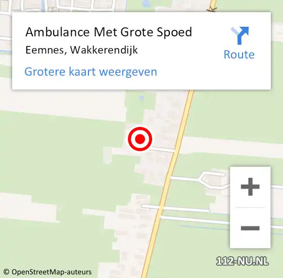 Locatie op kaart van de 112 melding: Ambulance Met Grote Spoed Naar Eemnes, Wakkerendijk op 13 oktober 2022 16:10