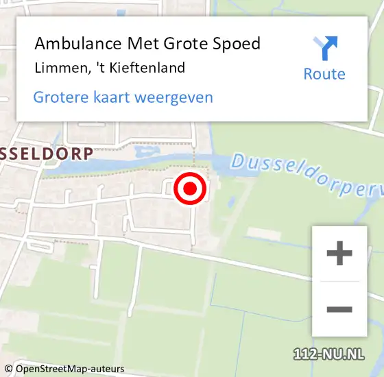 Locatie op kaart van de 112 melding: Ambulance Met Grote Spoed Naar Limmen, 't Kieftenland op 13 oktober 2022 23:45