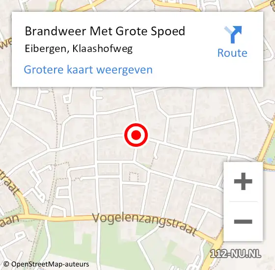 Locatie op kaart van de 112 melding: Brandweer Met Grote Spoed Naar Eibergen, Klaashofweg op 1 augustus 2014 13:52