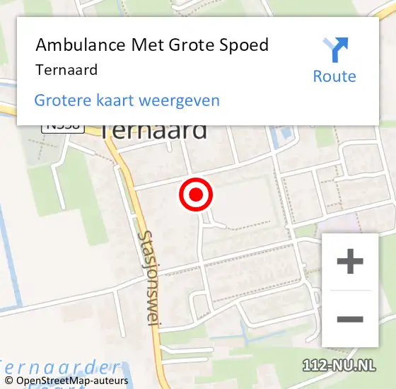 Locatie op kaart van de 112 melding: Ambulance Met Grote Spoed Naar Ternaard op 14 oktober 2022 21:24