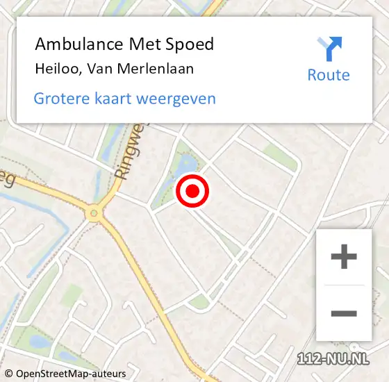 Locatie op kaart van de 112 melding: Ambulance Met Spoed Naar Heiloo, Van Merlenlaan op 14 oktober 2022 22:30