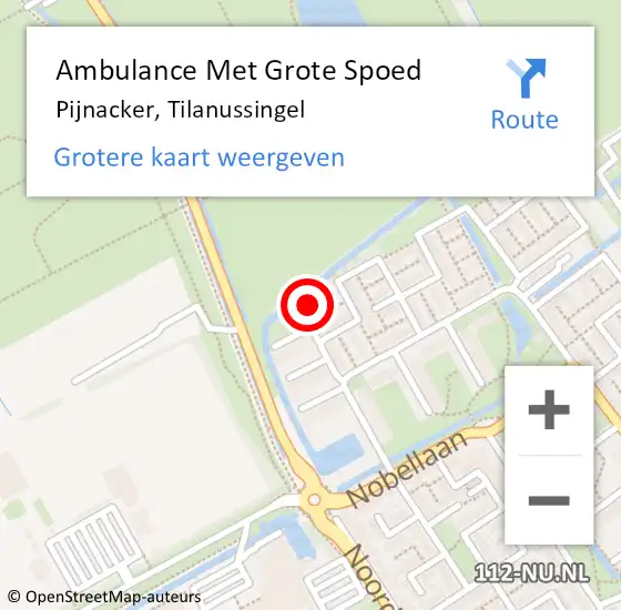 Locatie op kaart van de 112 melding: Ambulance Met Grote Spoed Naar Pijnacker, Tilanussingel op 15 oktober 2022 00:11