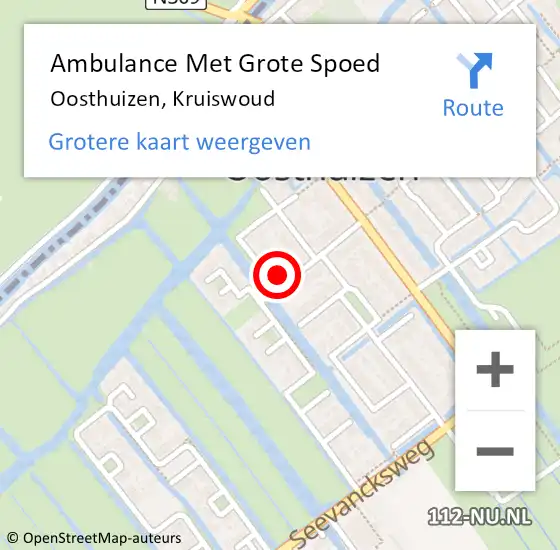 Locatie op kaart van de 112 melding: Ambulance Met Grote Spoed Naar Oosthuizen, Kruiswoud op 15 oktober 2022 02:34