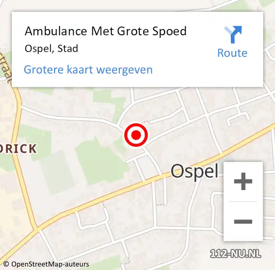 Locatie op kaart van de 112 melding: Ambulance Met Grote Spoed Naar Ospel, Stad op 15 oktober 2022 10:47