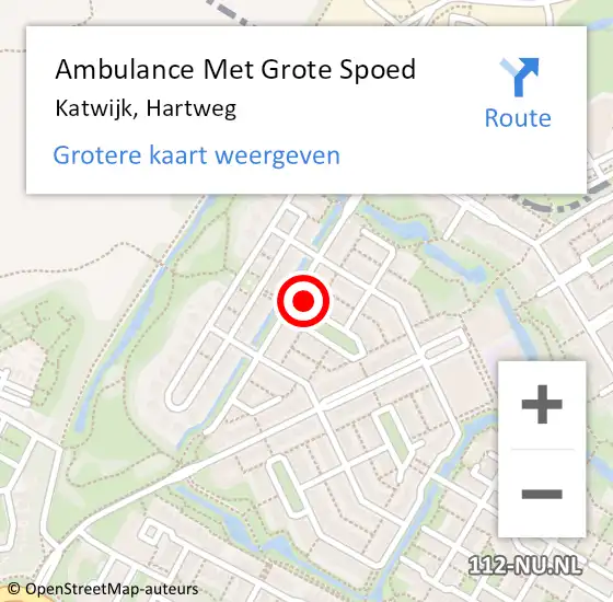 Locatie op kaart van de 112 melding: Ambulance Met Grote Spoed Naar Katwijk, Hartweg op 15 oktober 2022 11:00