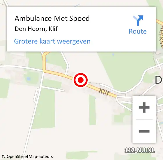 Locatie op kaart van de 112 melding: Ambulance Met Spoed Naar Den Hoorn, Klif op 15 oktober 2022 17:10