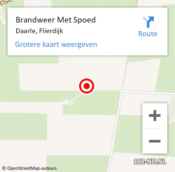 Locatie op kaart van de 112 melding: Brandweer Met Spoed Naar Daarle, Flierdijk op 15 oktober 2022 17:51