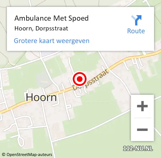 Locatie op kaart van de 112 melding: Ambulance Met Spoed Naar Hoorn, Dorpsstraat op 15 oktober 2022 20:29