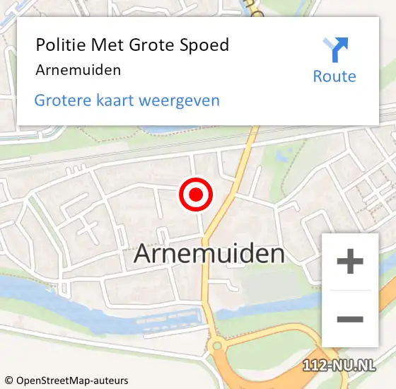 Locatie op kaart van de 112 melding: Politie Met Grote Spoed Naar Arnemuiden op 15 oktober 2022 20:37
