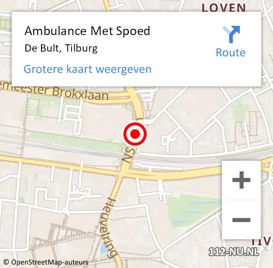 Locatie op kaart van de 112 melding: Ambulance Met Spoed Naar Tilburg, Mr. Stormstraat op 1 augustus 2014 17:33