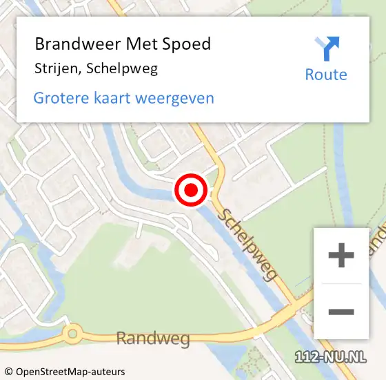 Locatie op kaart van de 112 melding: Brandweer Met Spoed Naar Strijen, Schelpweg op 17 oktober 2022 07:18