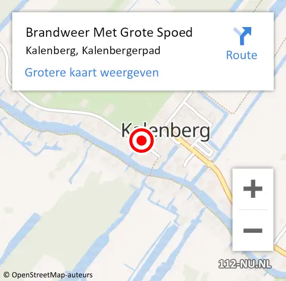 Locatie op kaart van de 112 melding: Brandweer Met Grote Spoed Naar Kalenberg, Kalenbergerpad op 1 augustus 2014 19:06