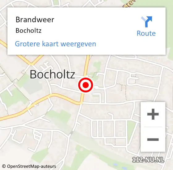 Locatie op kaart van de 112 melding: Brandweer Bocholtz op 17 oktober 2022 19:06