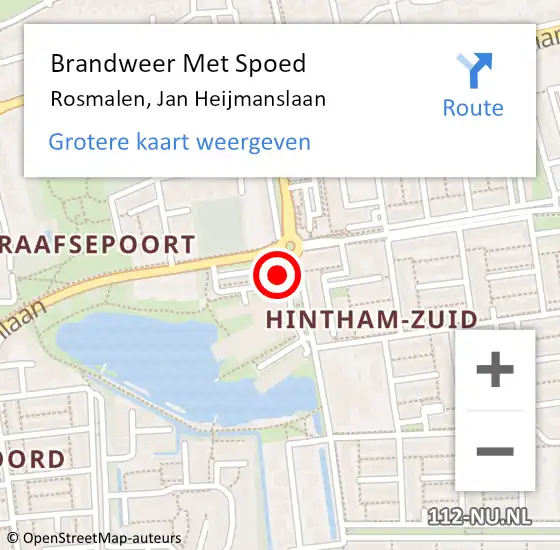 Locatie op kaart van de 112 melding: Brandweer Met Spoed Naar Rosmalen, Jan Heijmanslaan op 17 oktober 2022 20:06