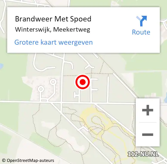 Locatie op kaart van de 112 melding: Brandweer Met Spoed Naar Winterswijk, Meekertweg op 17 oktober 2022 22:22