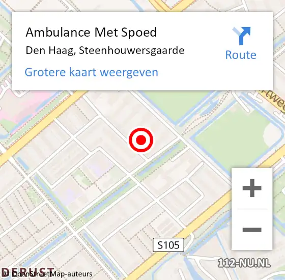 Locatie op kaart van de 112 melding: Ambulance Met Spoed Naar Den Haag, Steenhouwersgaarde op 18 oktober 2022 00:09
