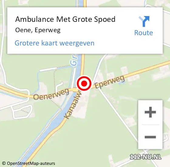 Locatie op kaart van de 112 melding: Ambulance Met Grote Spoed Naar Oene, Eperweg op 1 augustus 2014 20:45