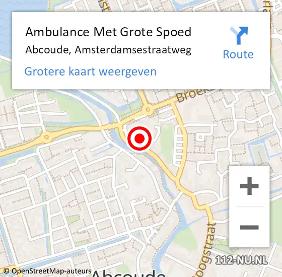 Locatie op kaart van de 112 melding: Ambulance Met Grote Spoed Naar Abcoude, Amsterdamsestraatweg op 18 oktober 2022 16:12