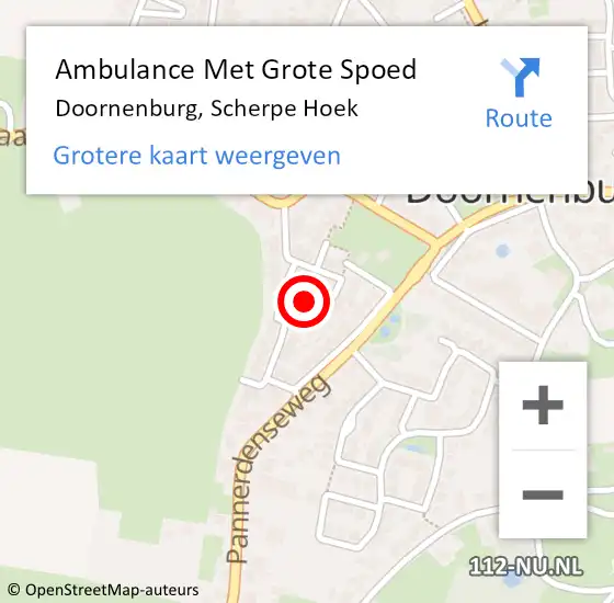 Locatie op kaart van de 112 melding: Ambulance Met Grote Spoed Naar Doornenburg, Scherpe Hoek op 18 oktober 2022 17:36