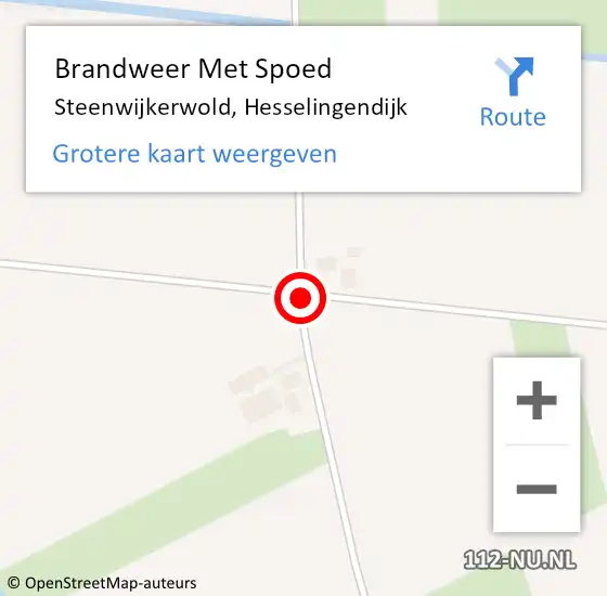 Locatie op kaart van de 112 melding: Brandweer Met Spoed Naar Steenwijkerwold, Hesselingendijk op 2 augustus 2014 01:27