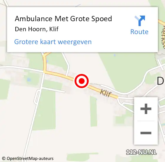 Locatie op kaart van de 112 melding: Ambulance Met Grote Spoed Naar Den Hoorn, Klif op 19 oktober 2022 23:08
