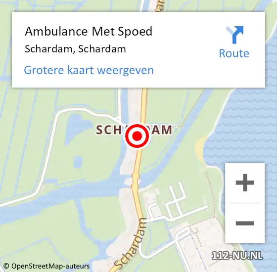 Locatie op kaart van de 112 melding: Ambulance Met Spoed Naar Schardam, Schardam op 20 oktober 2022 03:18