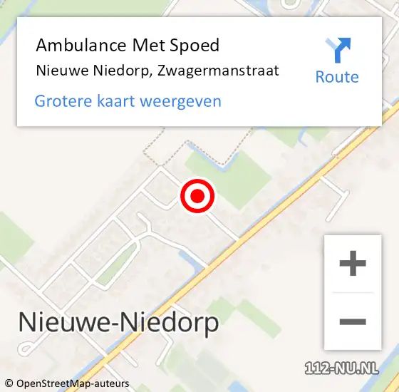 Locatie op kaart van de 112 melding: Ambulance Met Spoed Naar Nieuwe Niedorp, Zwagermanstraat op 20 oktober 2022 09:36