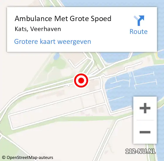 Locatie op kaart van de 112 melding: Ambulance Met Grote Spoed Naar Kats, Veerhaven op 2 augustus 2014 08:48